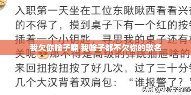 我欠你啥子嘛 我啥子都不欠你的歌名