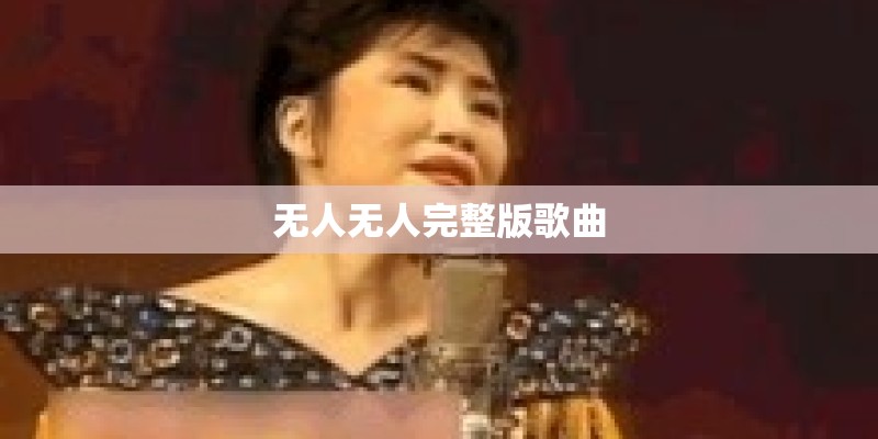 无人无人完整版歌曲